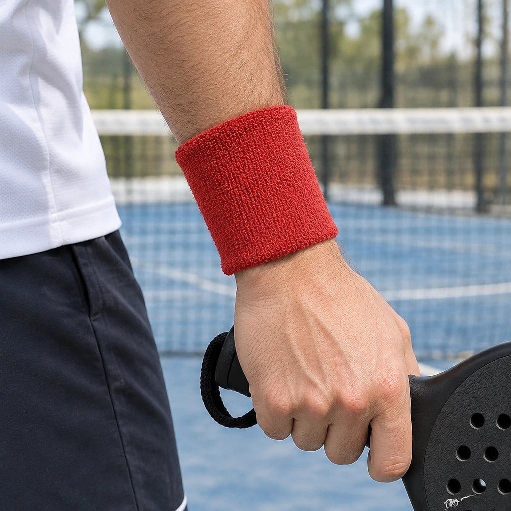 Sweatband Wristbands, 11 cm, Red