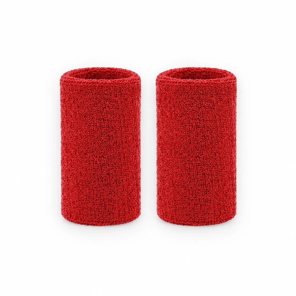 Sweatband Wristbands, 11 cm, Red