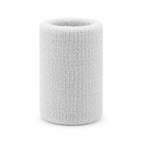 Terry Sweatband Wristbands, White 11 cm