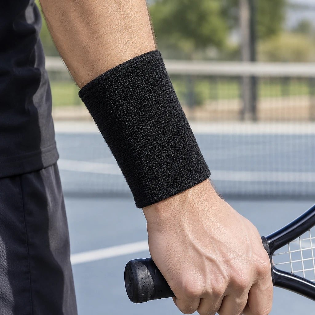 Towelling Sweatband Wristbands, 15 cm Pair